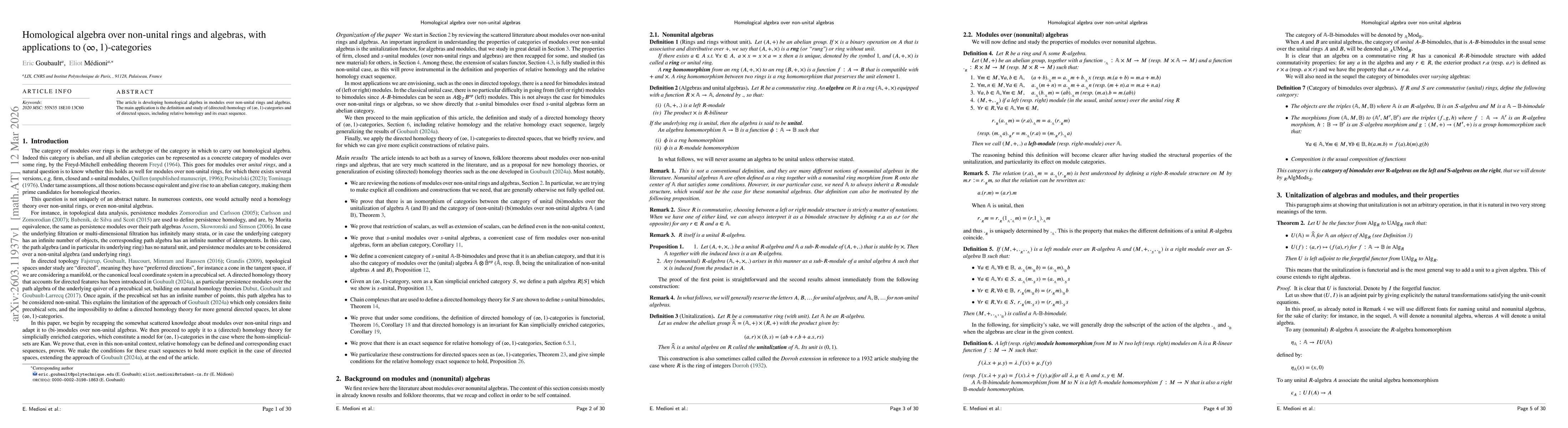 Thumbnail for Homological algebra over non-unital rings and algebras, with applications to $(\infty, 1)$-categories
