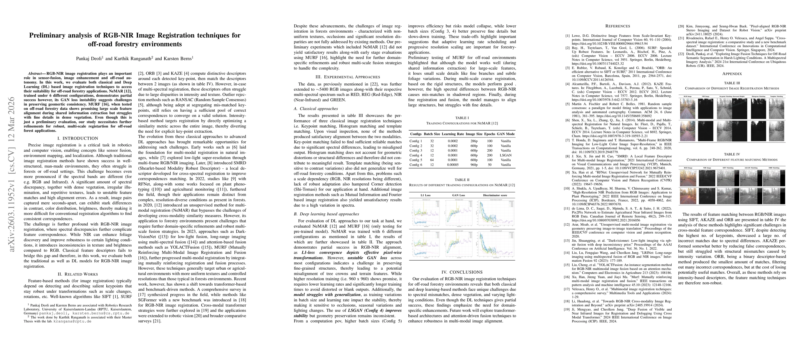 Thumbnail for Preliminary analysis of RGB-NIR Image Registration techniques for off-road forestry environments