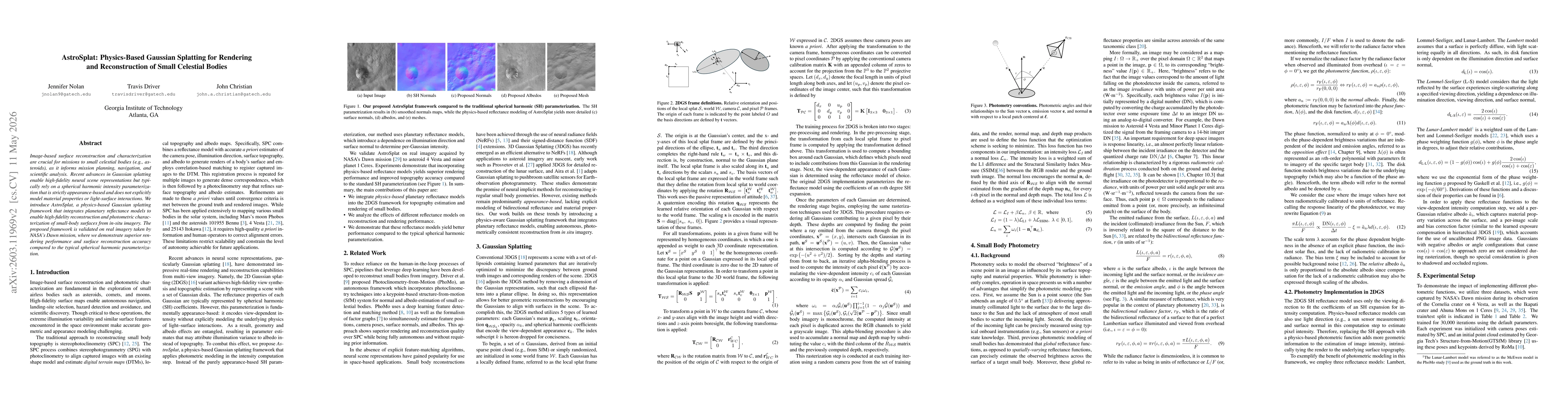 Thumbnail for AstroSplat: Physics-Based Gaussian Splatting for Rendering and Reconstruction of Small Celestial Bodies