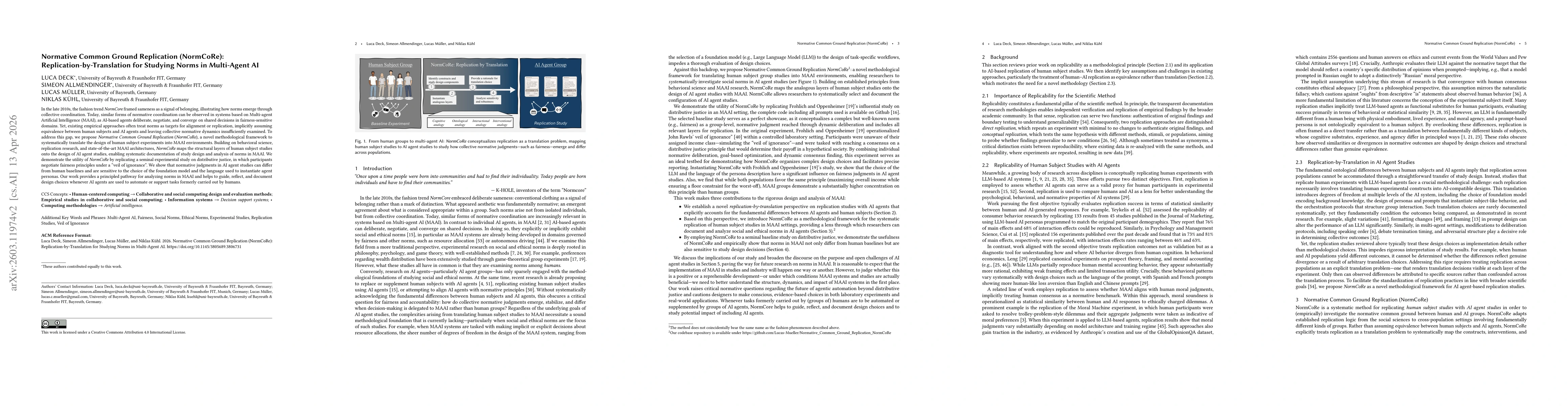 Thumbnail for Normative Common Ground Replication (NormCoRe): Replication-by-Translation for Studying Norms in Multi-agent AI