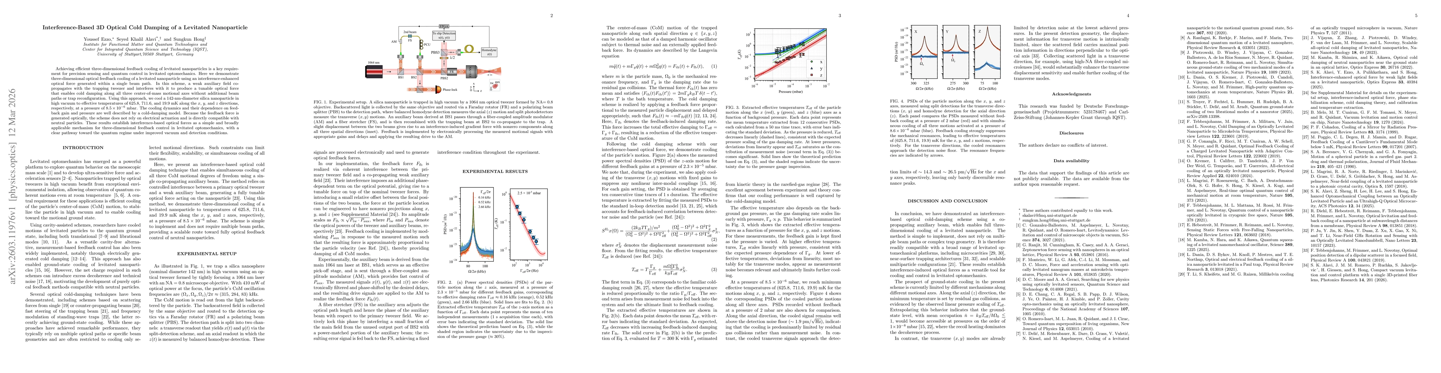 Thumbnail for Interference-Based 3D Optical Cold Damping of a Levitated Nanoparticle