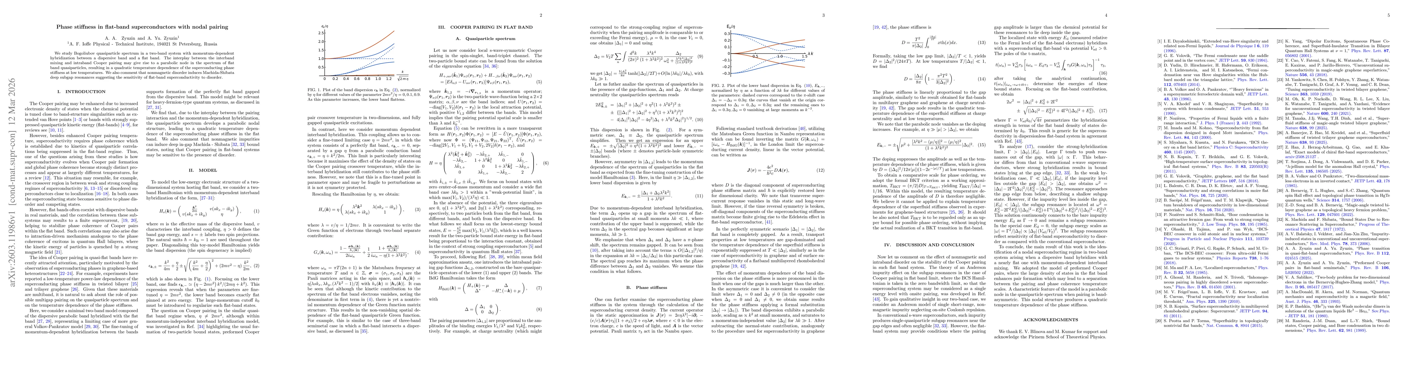 Thumbnail for Phase stiffness in flat-band superconductors with nodal pairing