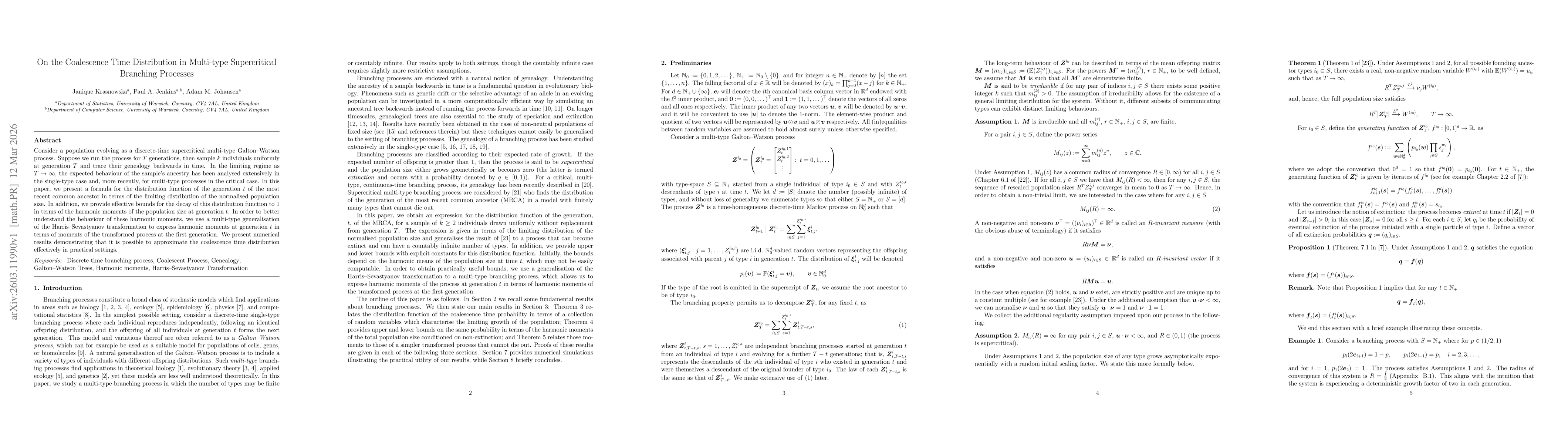 Thumbnail for On the Coalescence Time Distribution in Multi-type Supercritical Branching Processes