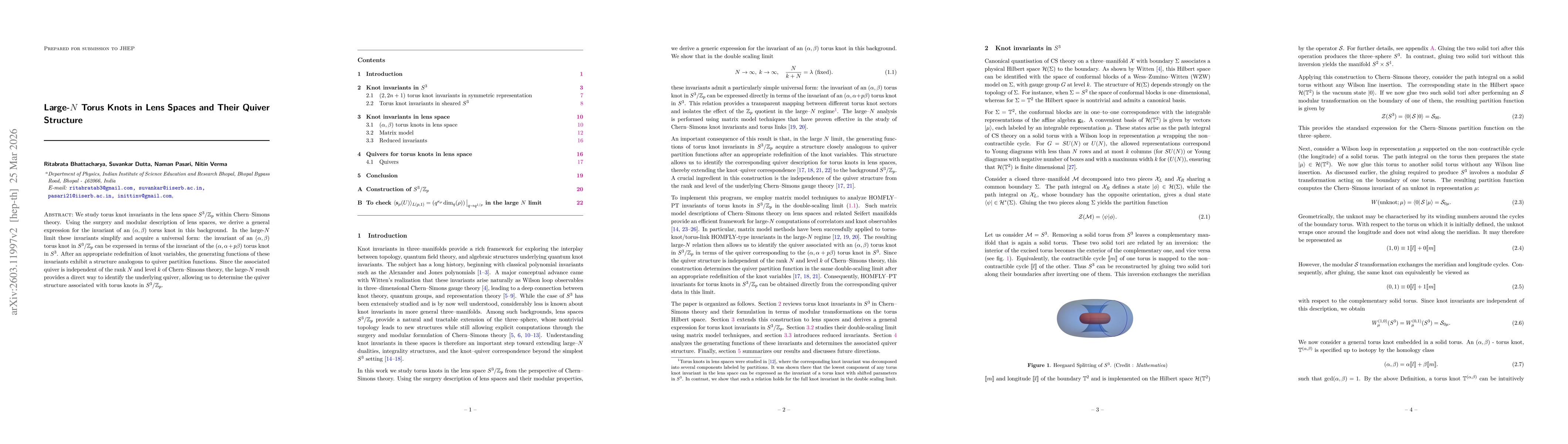 Thumbnail for Large-$N$ Torus Knots in Lens Spaces and Their Quiver Structure