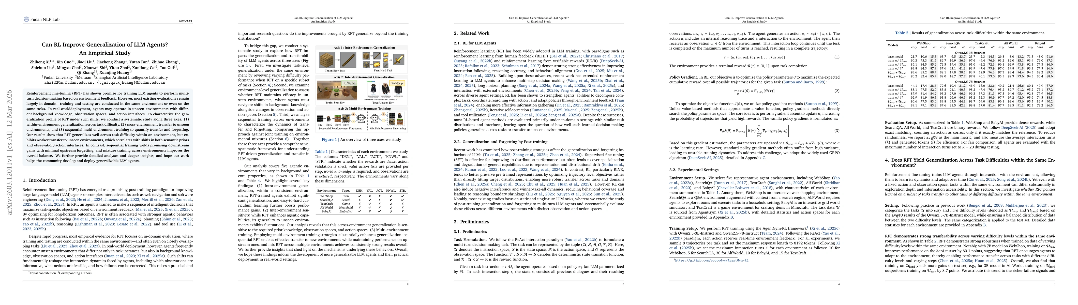 Thumbnail for Can RL Improve Generalization of LLM Agents? An Empirical Study
