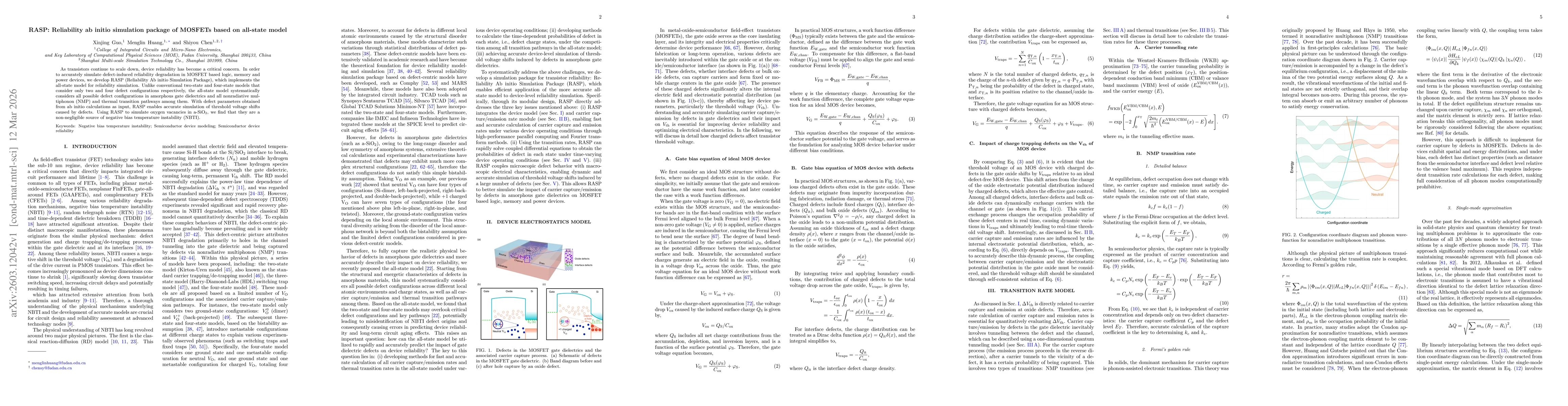 Thumbnail for RASP: Reliability ab initio simulation package of MOSFETs based on all-state model