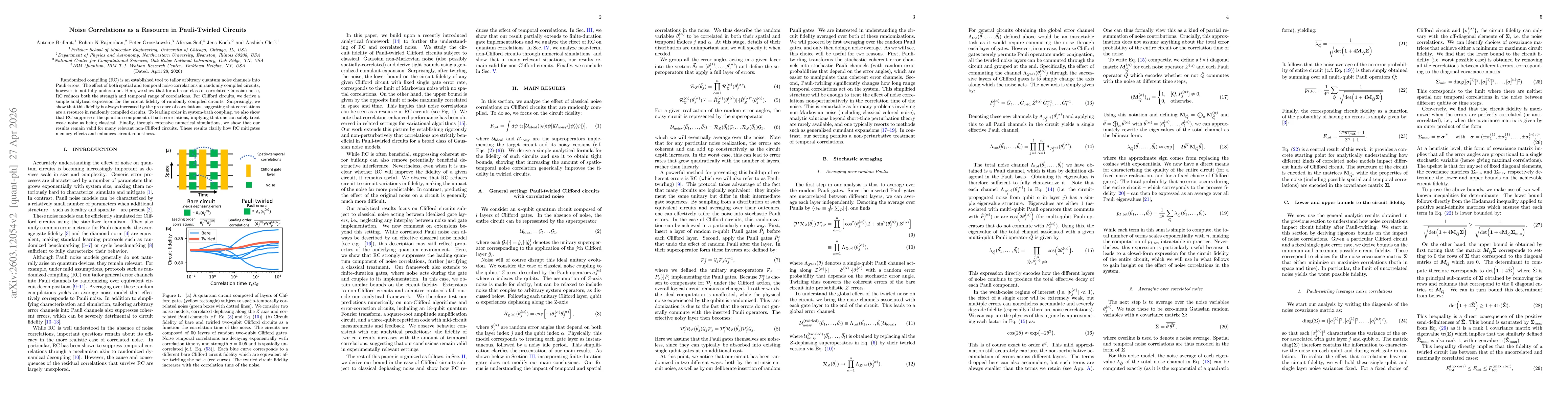 Thumbnail for Noise Correlations as a Resource in Pauli-Twirled Circuits