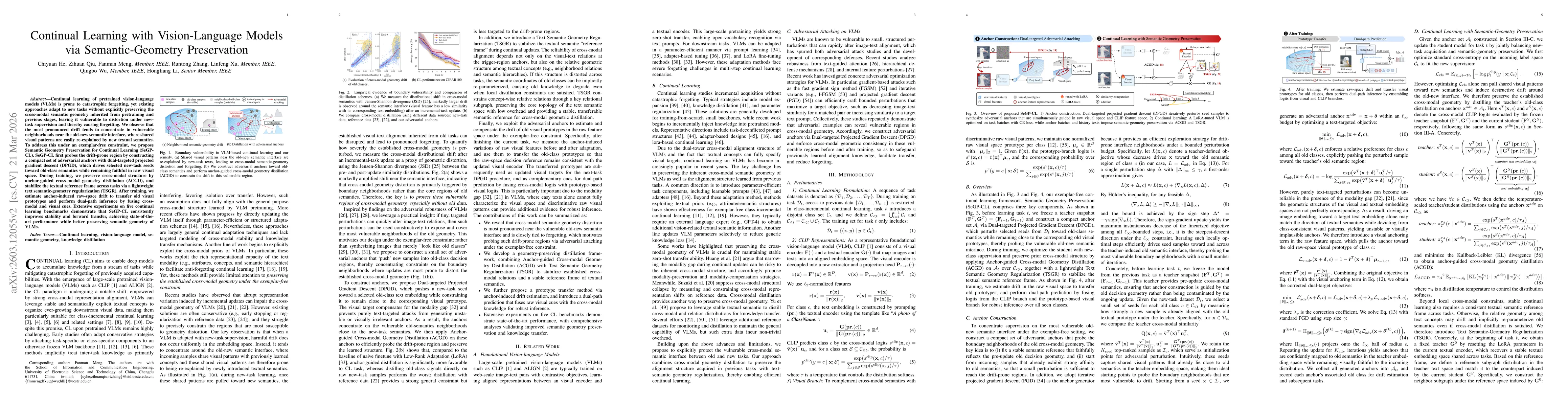 Thumbnail for Continual Learning with Vision-Language Models via Semantic-Geometry Preservation