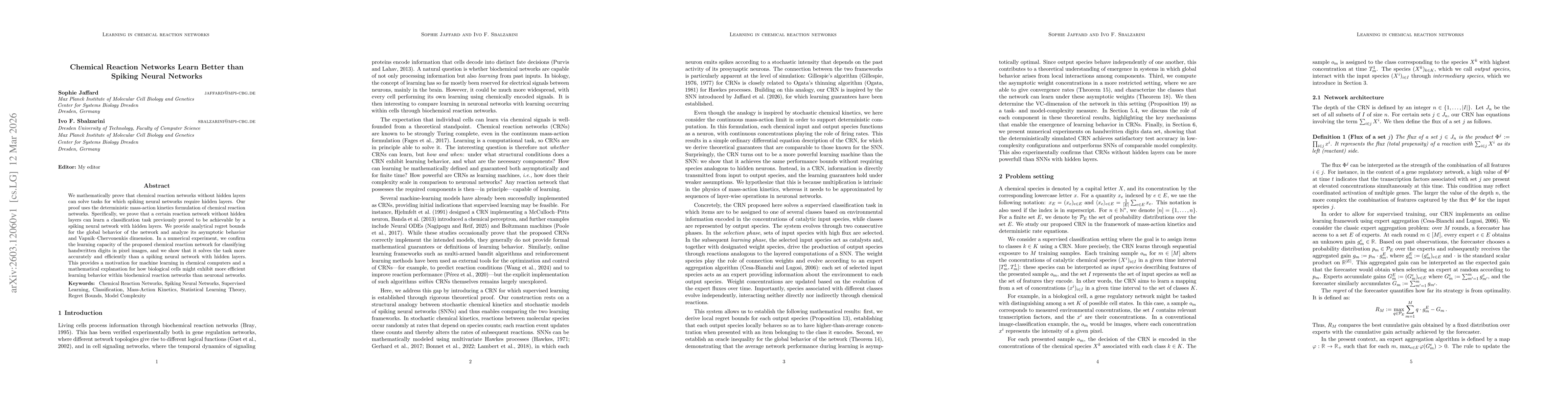 Thumbnail for Chemical Reaction Networks Learn Better than Spiking Neural Networks