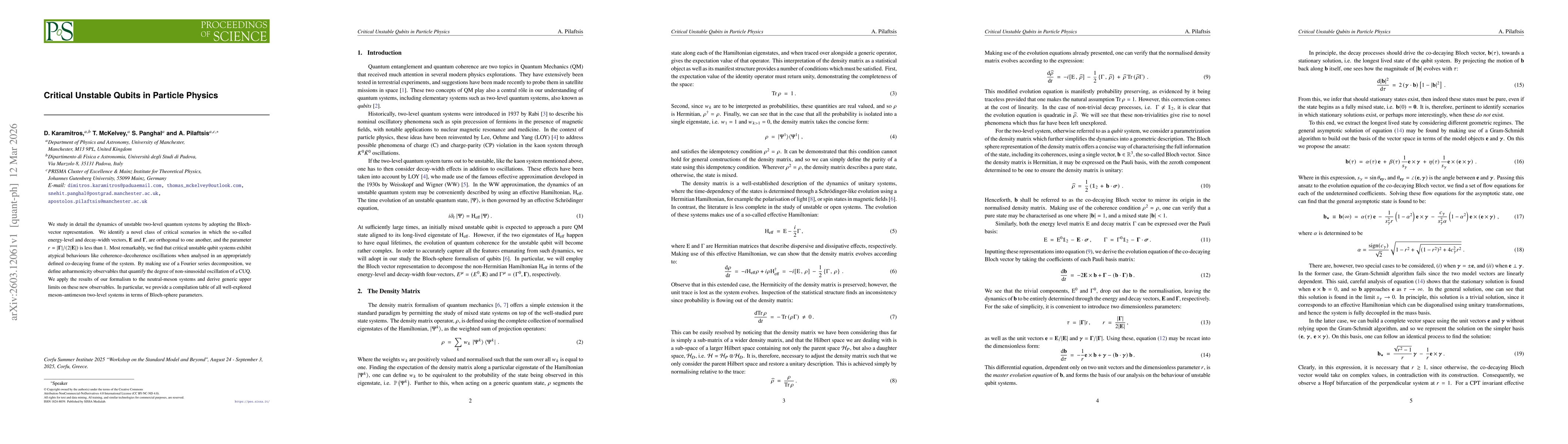 Thumbnail for Critical Unstable Qubits in Particle Physics
