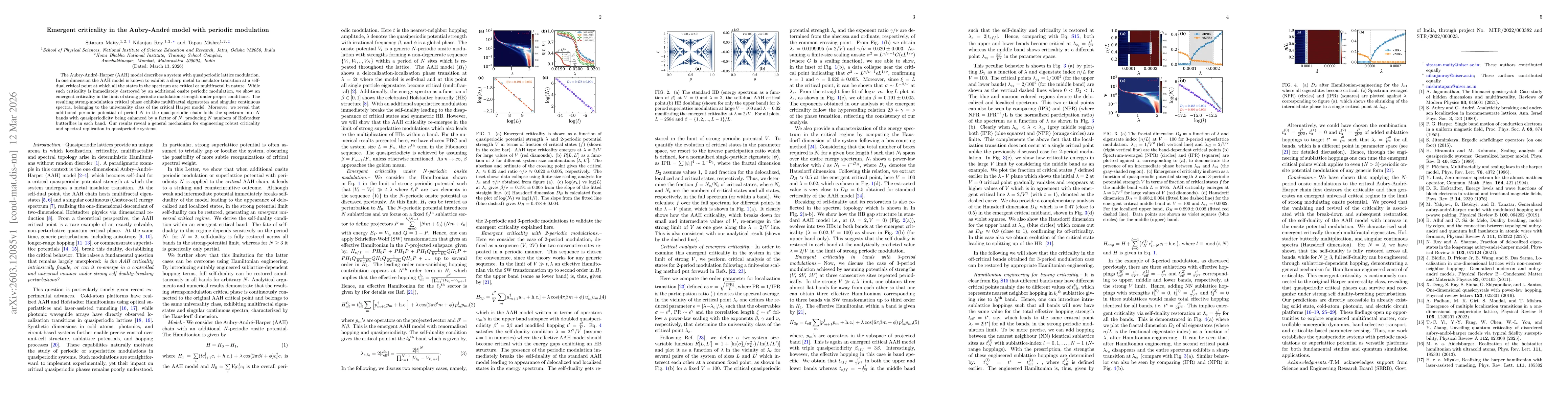 Thumbnail for Emergent criticality in the Aubry-André model with periodic modulation