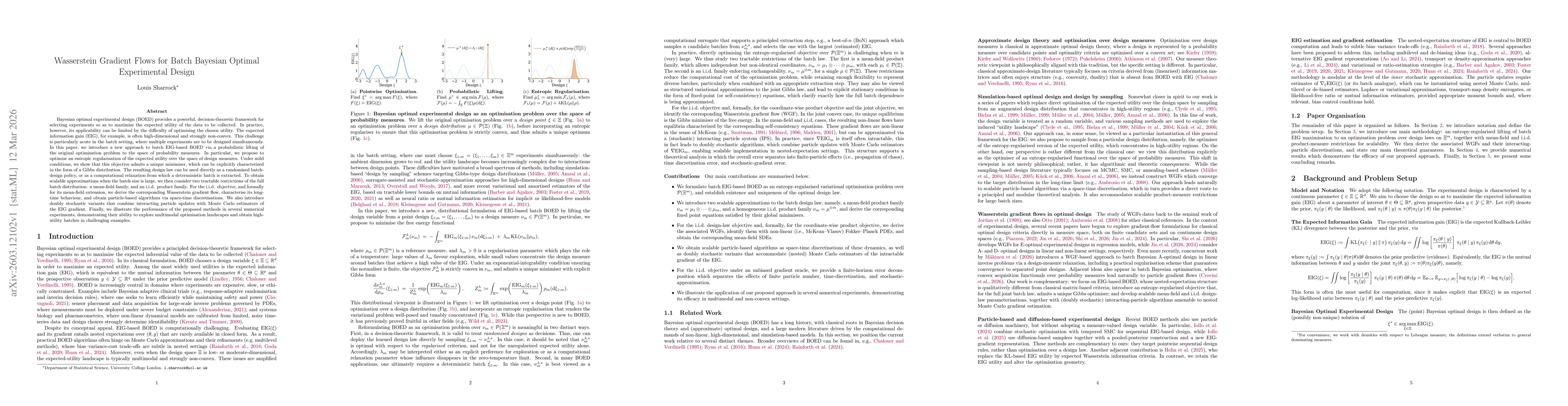 Thumbnail for Wasserstein Gradient Flows for Batch Bayesian Optimal Experimental Design