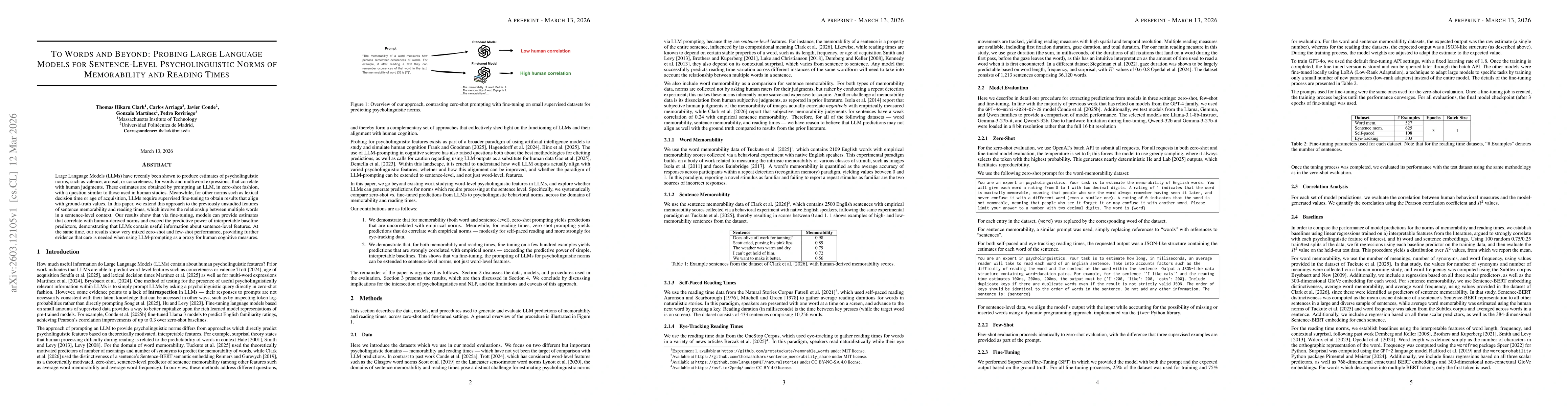 Thumbnail for To Words and Beyond: Probing Large Language Models for Sentence-Level Psycholinguistic Norms of Memorability and Reading Times