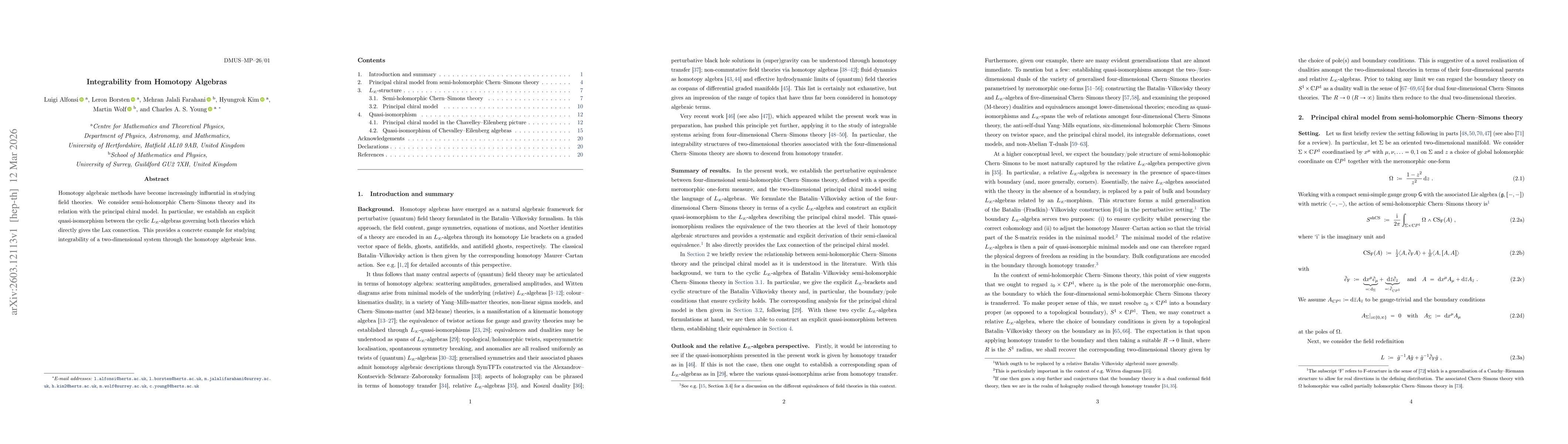 Thumbnail for Integrability from Homotopy Algebras