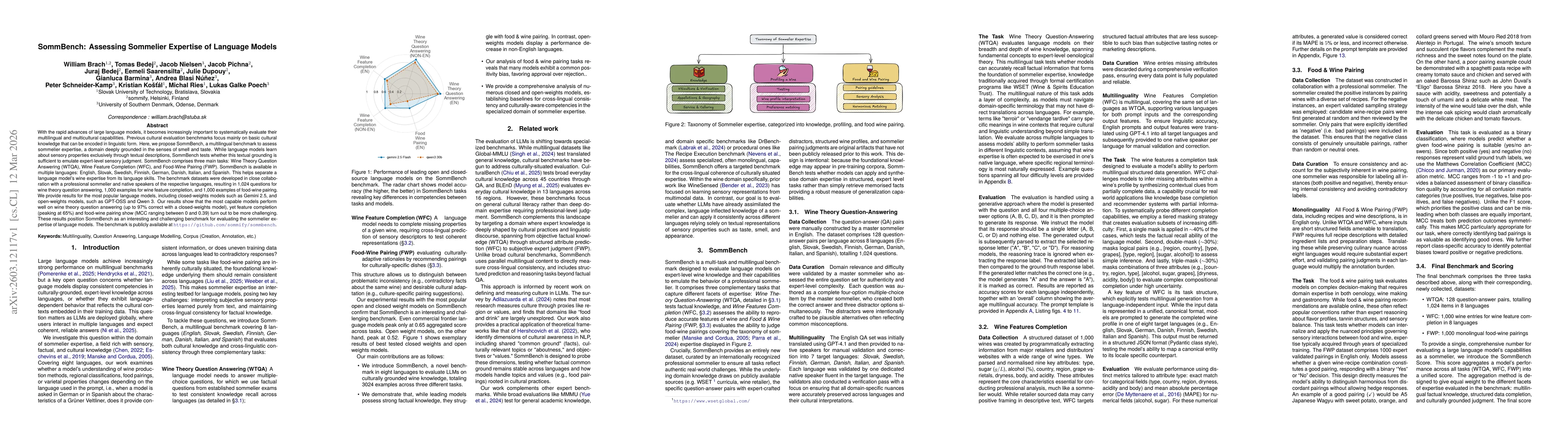 Thumbnail for SommBench: Assessing Sommelier Expertise of Language Models
