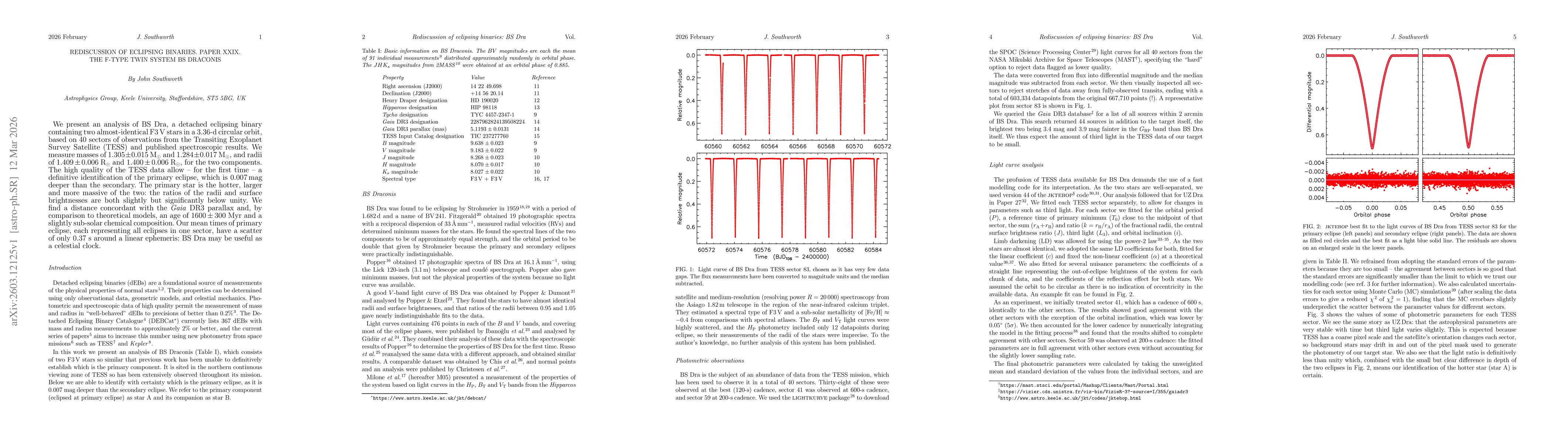 Thumbnail for Rediscussion of eclipsing binaries. Paper XXIX. The F-type twin system BS Draconis