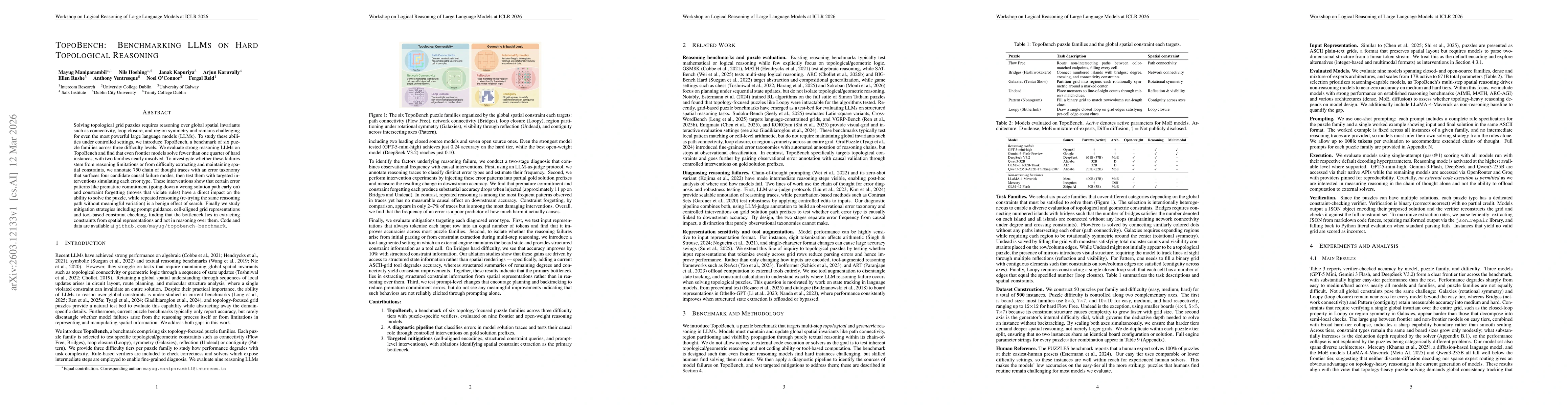 Thumbnail for TopoBench: Benchmarking LLMs on Hard Topological Reasoning