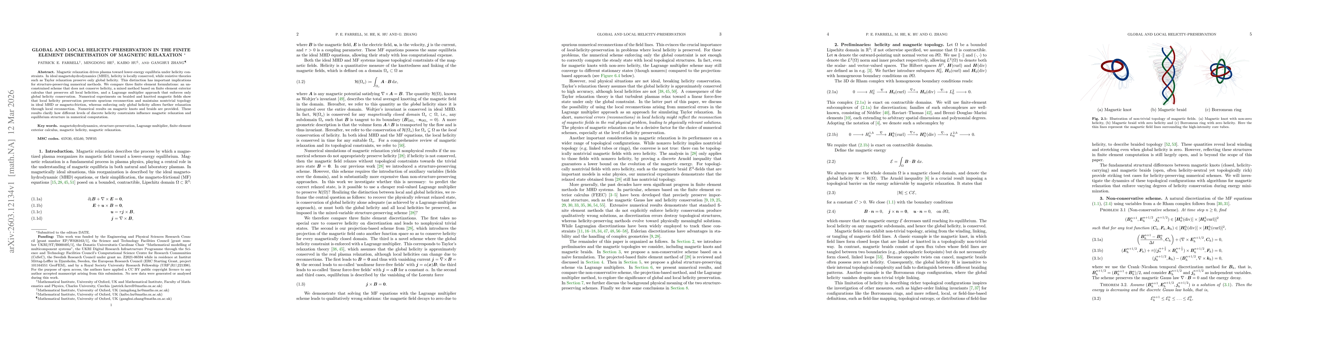 Thumbnail for Global and local helicity-preservation in the finite element discretisation of magnetic relaxation