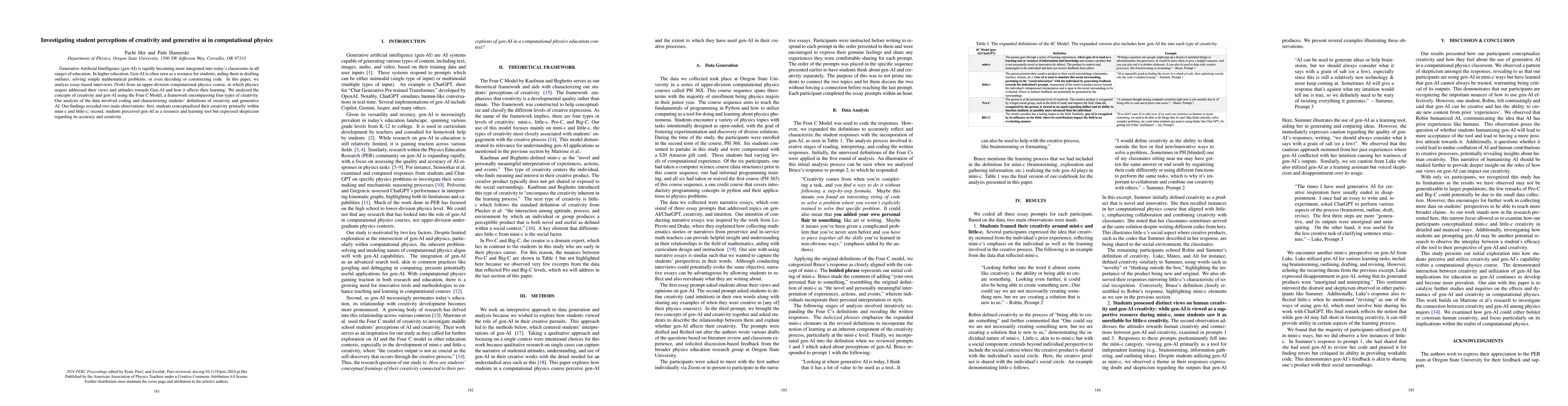 Thumbnail for Investigating student perceptions of creativity and generative ai in computational physics