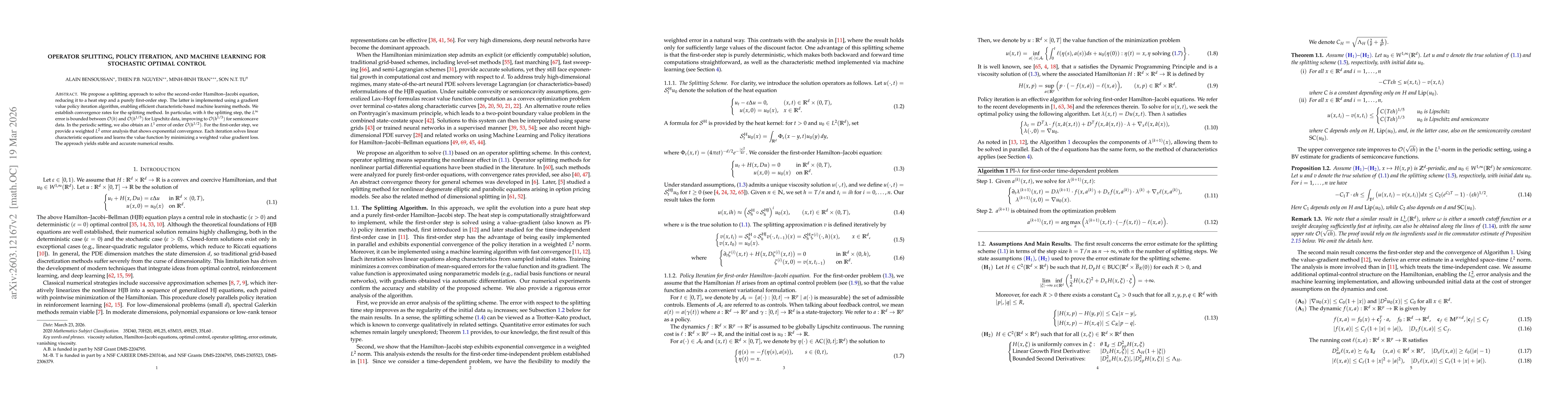 Thumbnail for Operator Splitting, Policy Iteration, and Machine Learning for Stochastic Optimal Control