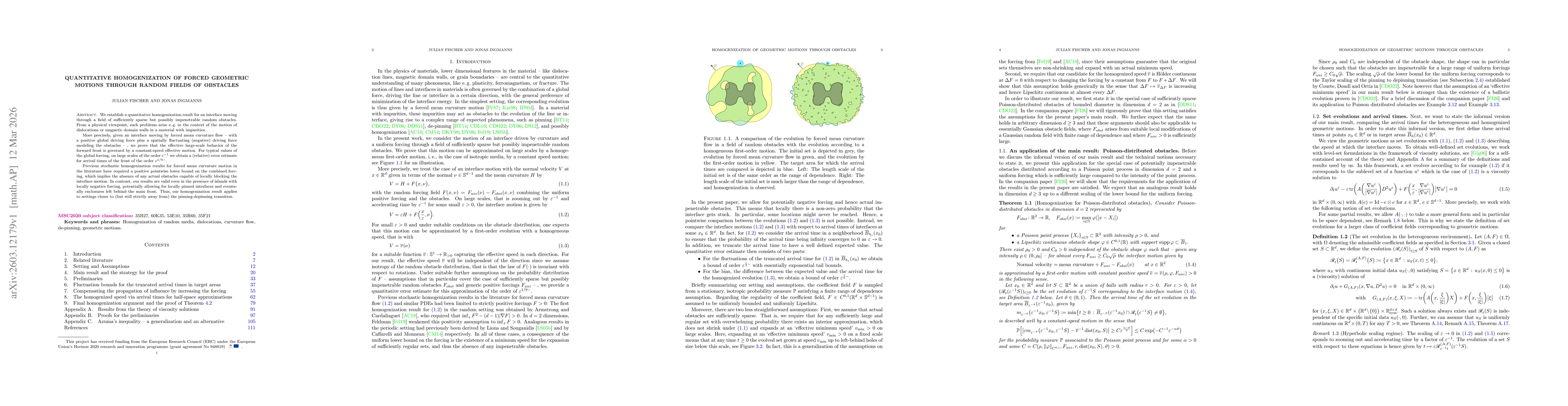Thumbnail for Quantitative homogenization of forced geometric motions through random fields of obstacles