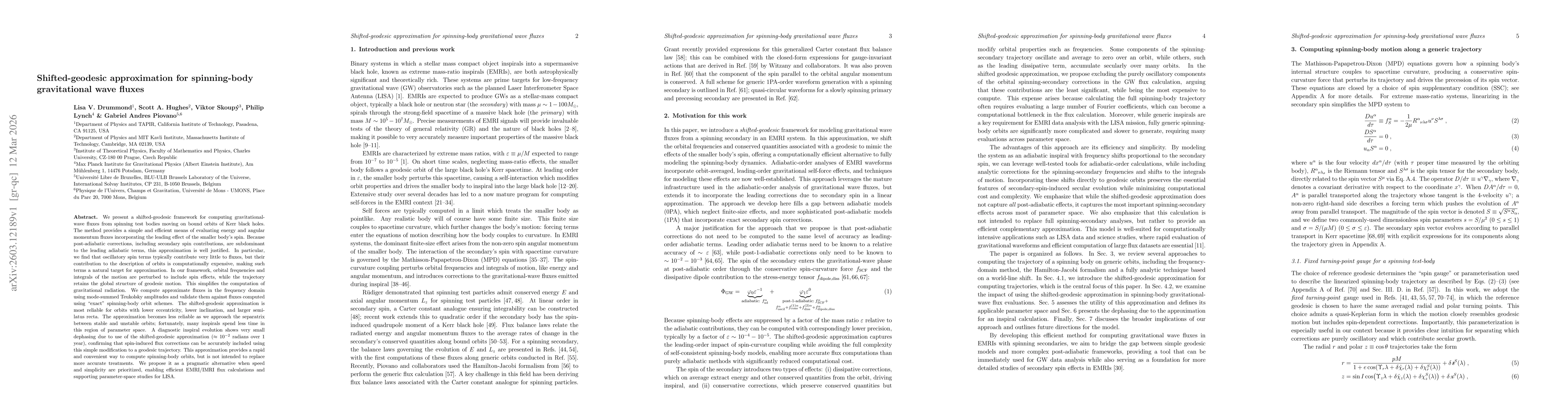 Thumbnail for Shifted-geodesic approximation for spinning-body gravitational wave fluxes