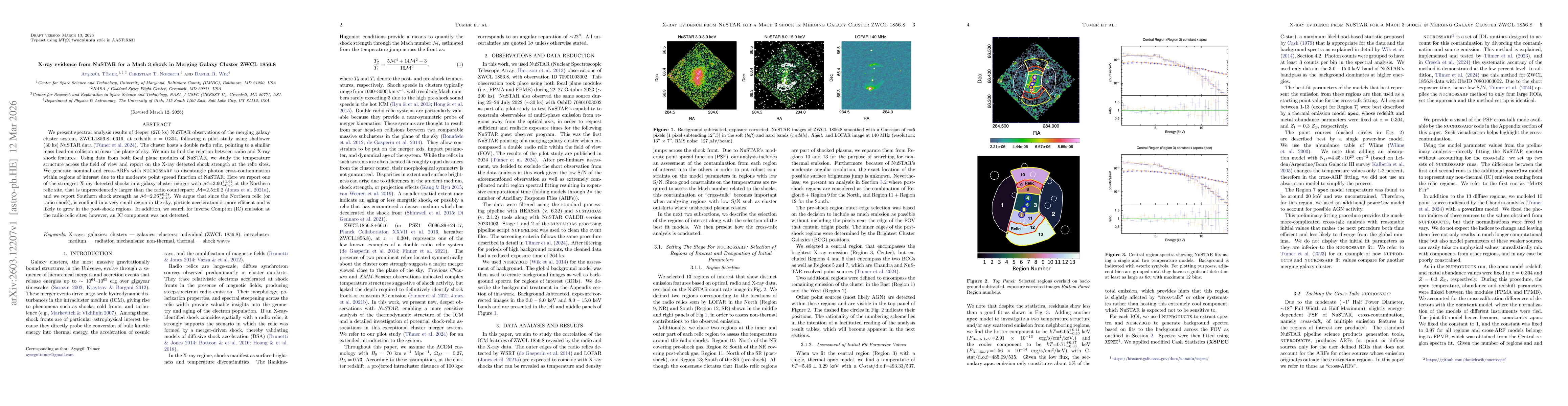 Thumbnail for X-ray evidence from NuSTAR for a Mach 3 shock in Merging Galaxy Cluster ZWCL 1856.8