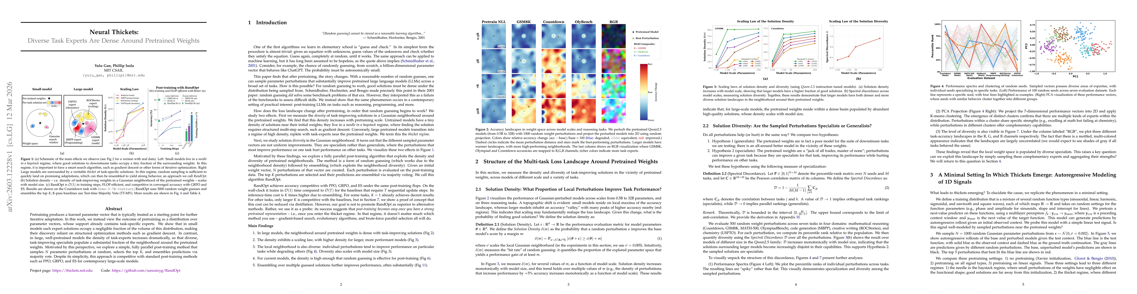 Thumbnail for Neural Thickets: Diverse Task Experts Are Dense Around Pretrained Weights