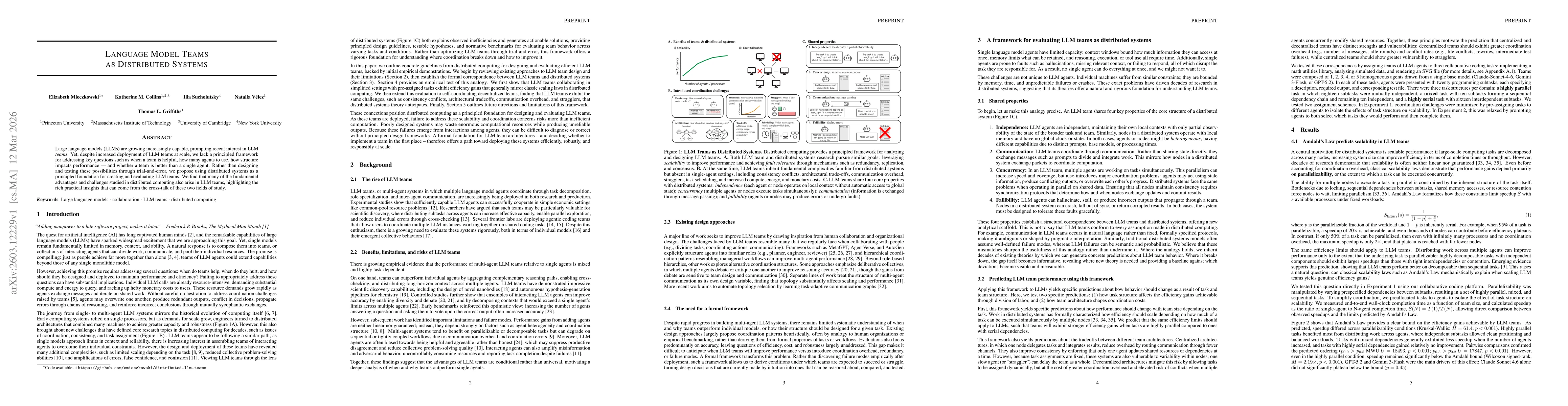 Thumbnail for Language Model Teams as Distributed Systems