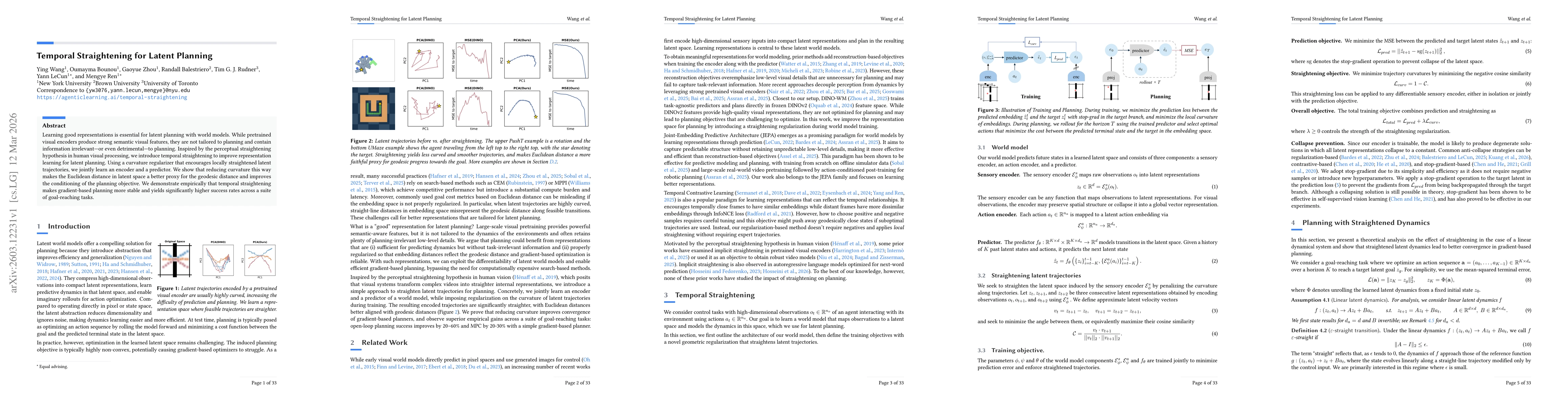 Thumbnail for Temporal Straightening for Latent Planning