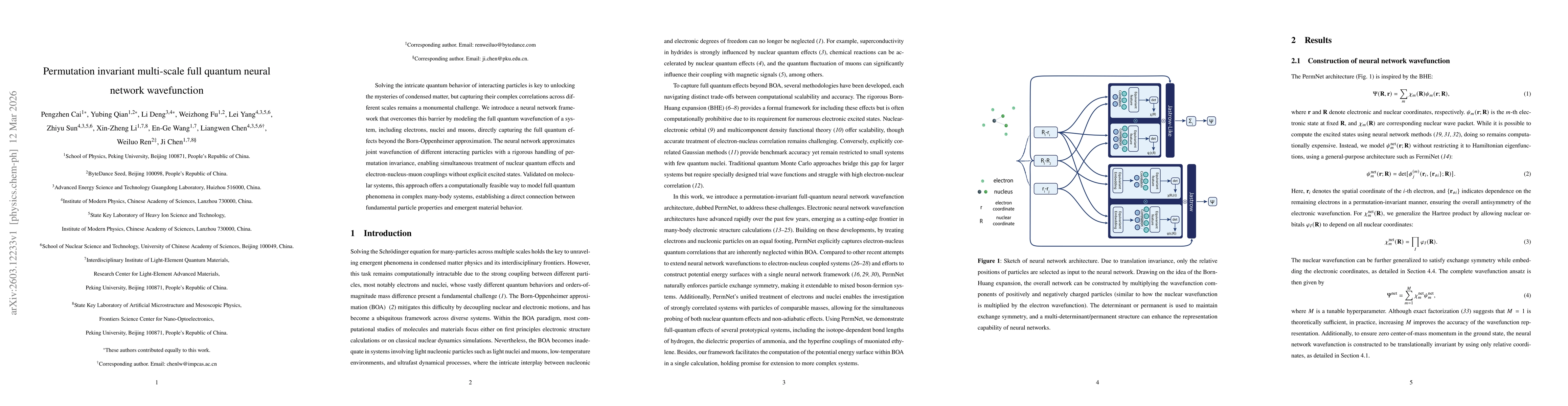 Thumbnail for Permutation invariant multi-scale full quantum neural network wavefunction