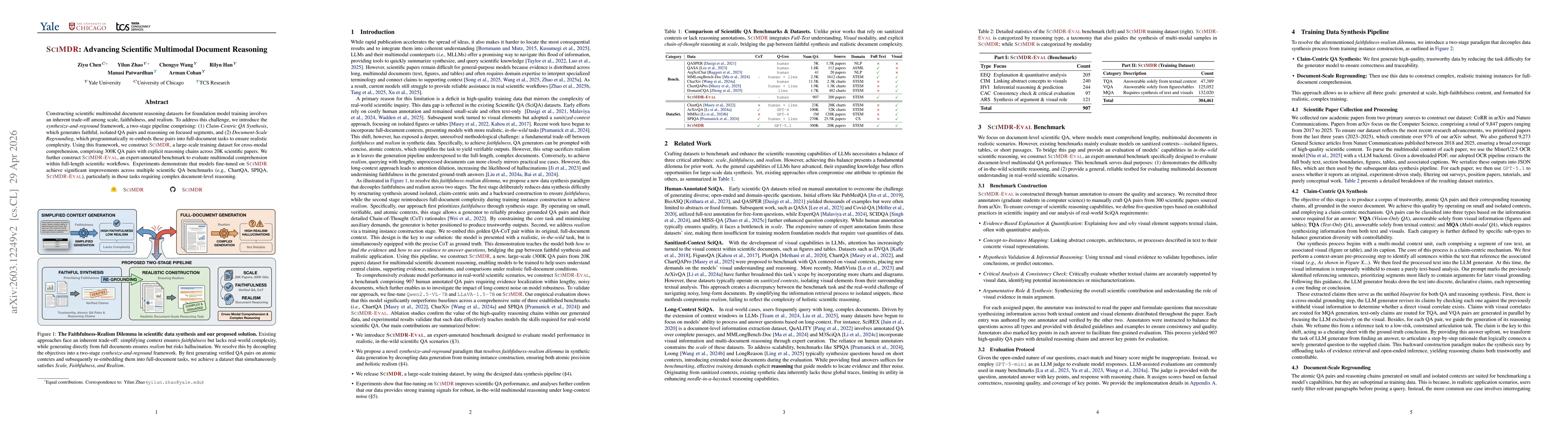 Thumbnail for SciMDR: Benchmarking and Advancing Scientific Multimodal Document Reasoning