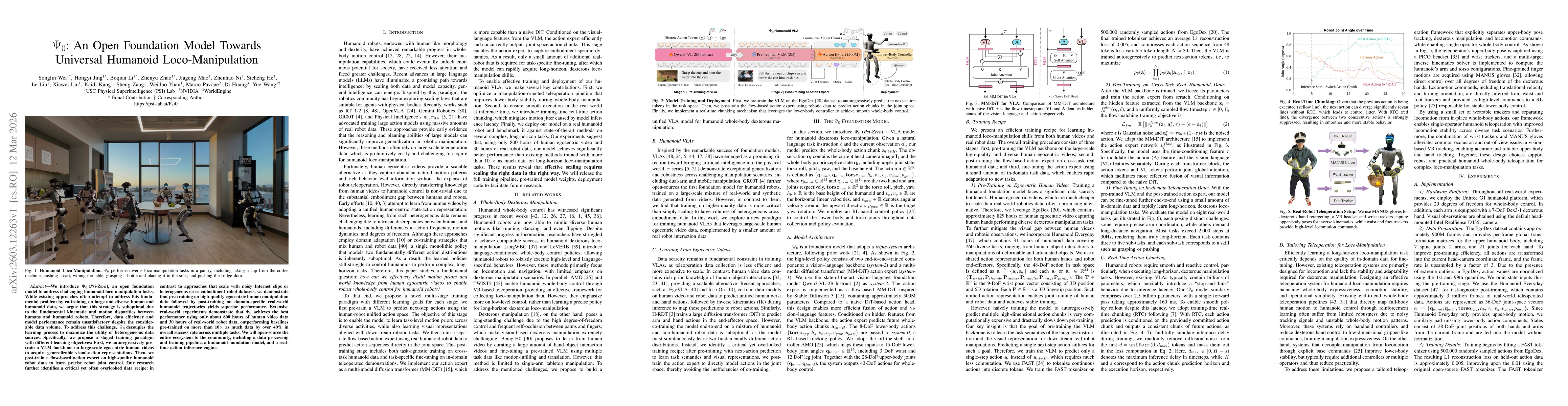 Thumbnail for $Ψ_0$: An Open Foundation Model Towards Universal Humanoid Loco-Manipulation