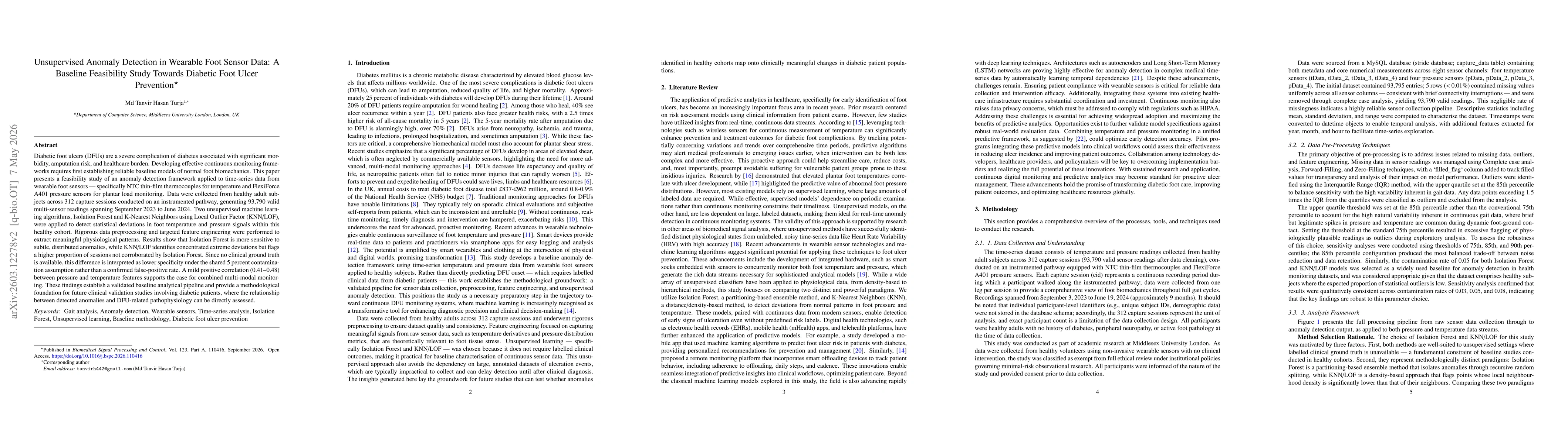 Thumbnail for Predictive Analytics for Foot Ulcers Using Time-Series Temperature and Pressure Data
