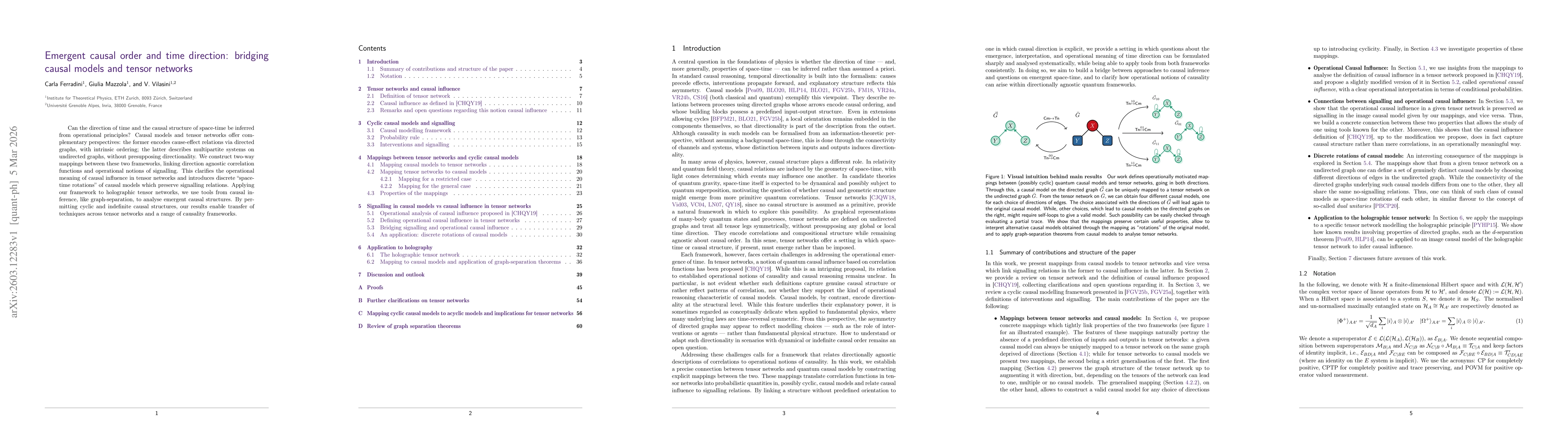 Thumbnail for Emergent causal order and time direction: bridging causal models and tensor networks