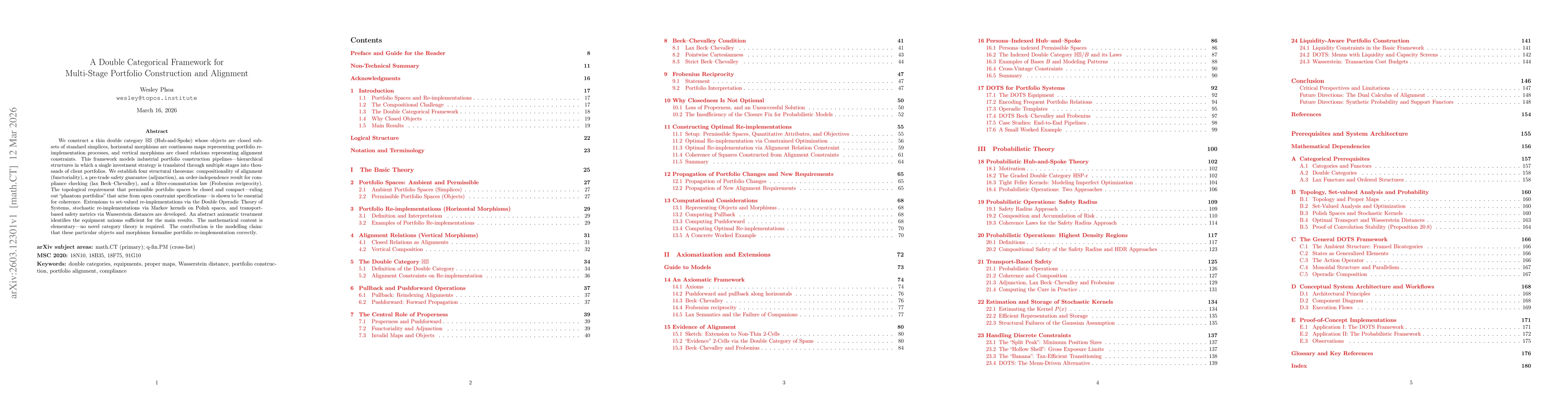 Thumbnail for A Double Categorical Framework for Multi-Stage Portfolio Construction and Alignment