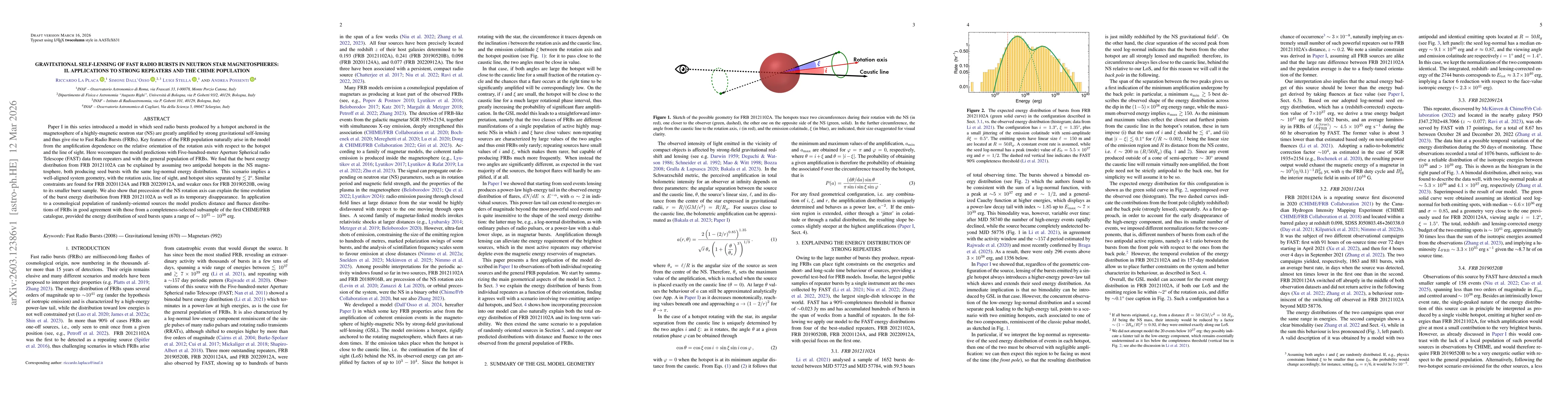 Thumbnail for Gravitational self-lensing of Fast Radio Bursts in neutron star magnetospheres: II. Applications to strong repeaters and the CHIME population