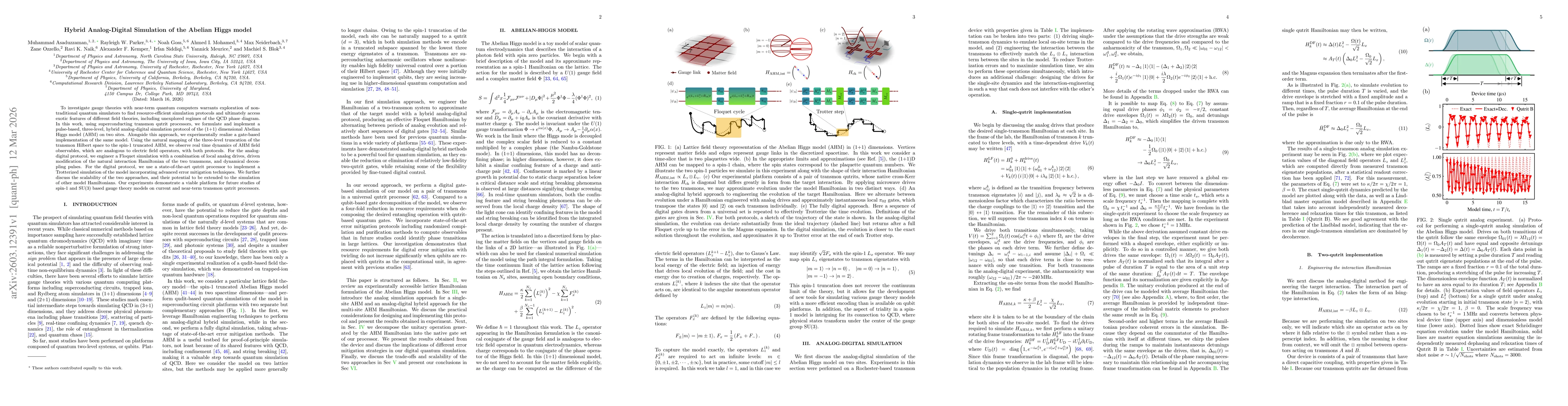 Thumbnail for Hybrid Analog-Digital Simulation of the Abelian Higgs model