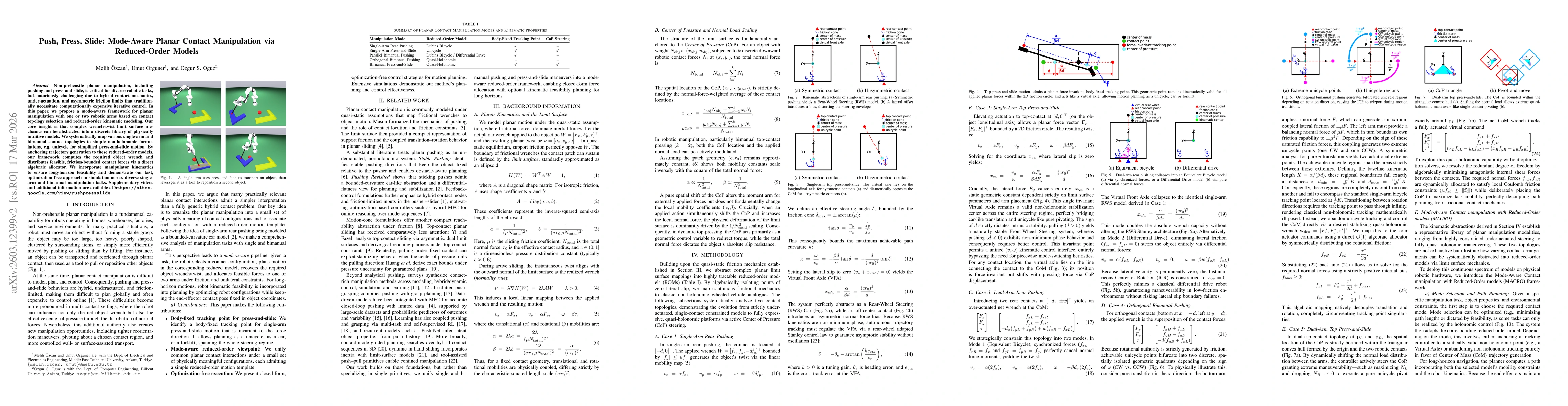 Thumbnail for Push, Press, Slide: Mode-Aware Planar Contact Manipulation via Reduced-Order Models