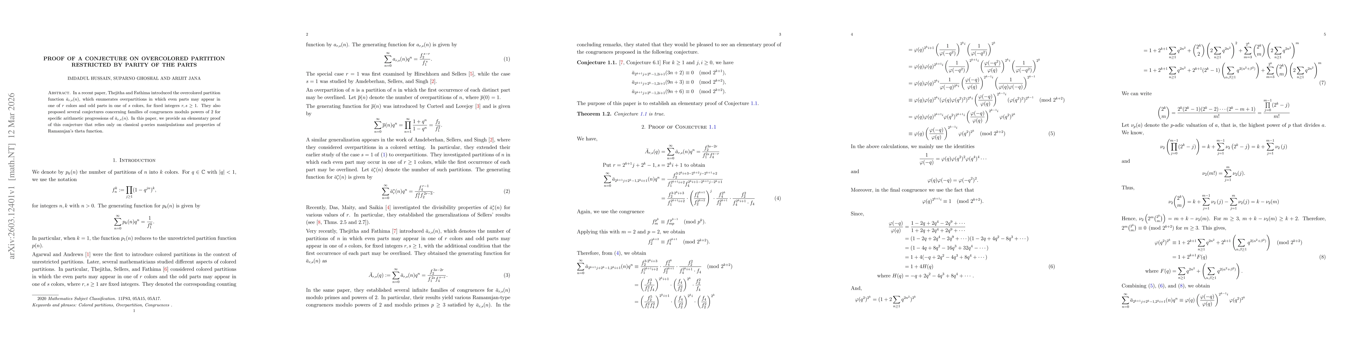 Thumbnail for Proof of a Conjecture on Overcolored Partition Restricted by Parity of the Parts