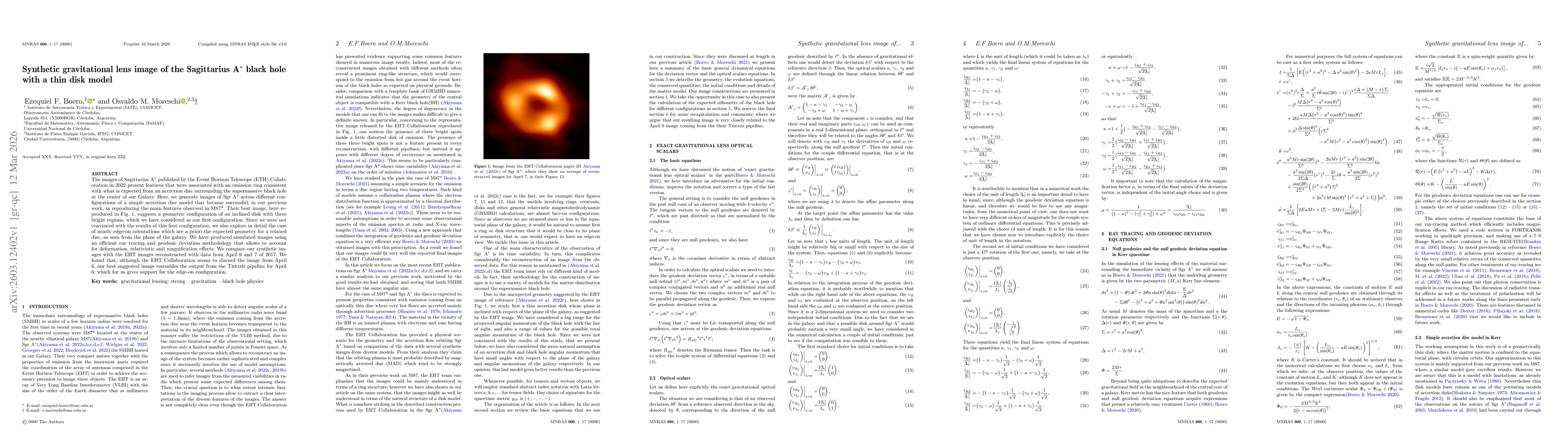 Thumbnail for Synthetic gravitational lens image of the Sagittarius A${}^*$ black hole with a thin disk model