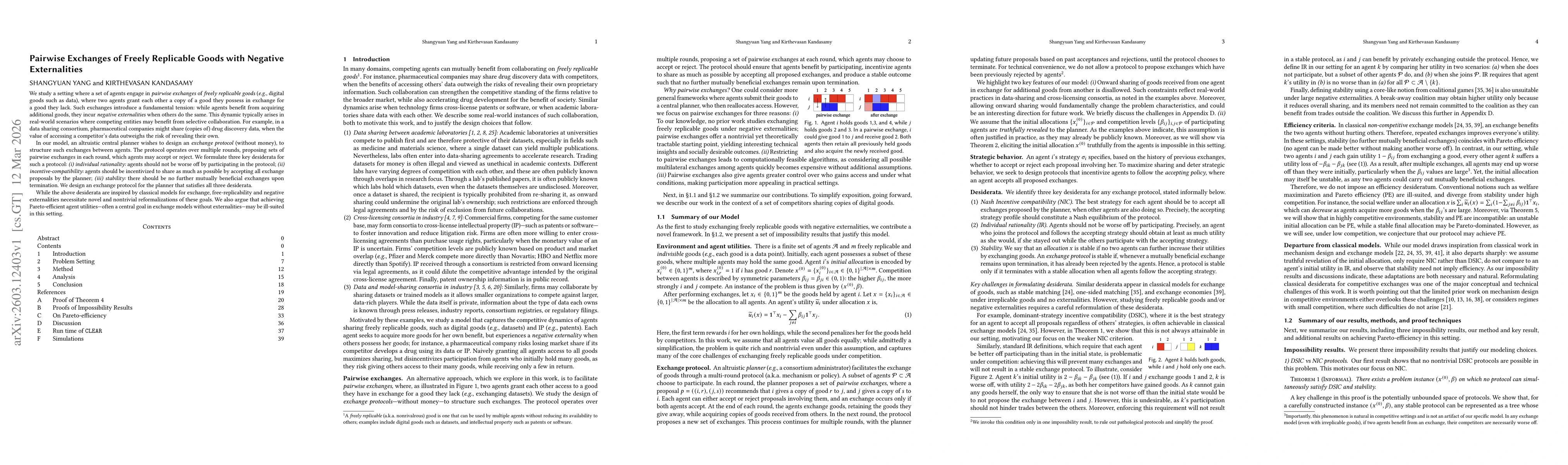 Thumbnail for Pairwise Exchanges of Freely Replicable Goods with Negative Externalities
