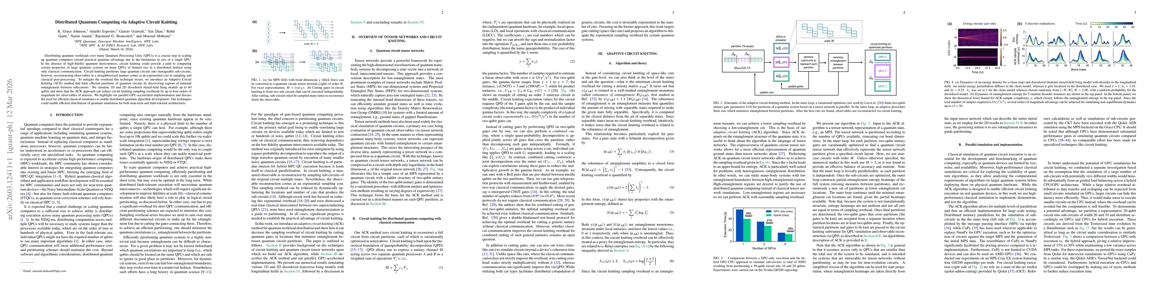 Thumbnail for Distributed Quantum Computing via Adaptive Circuit Knitting