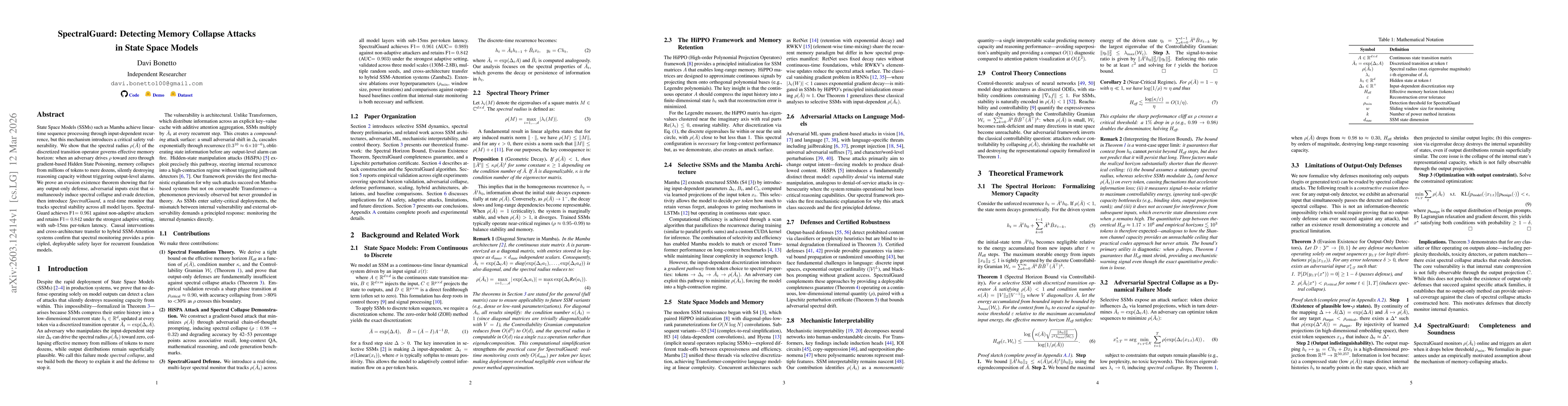 Thumbnail for SpectralGuard: Detecting Memory Collapse Attacks in State Space Models