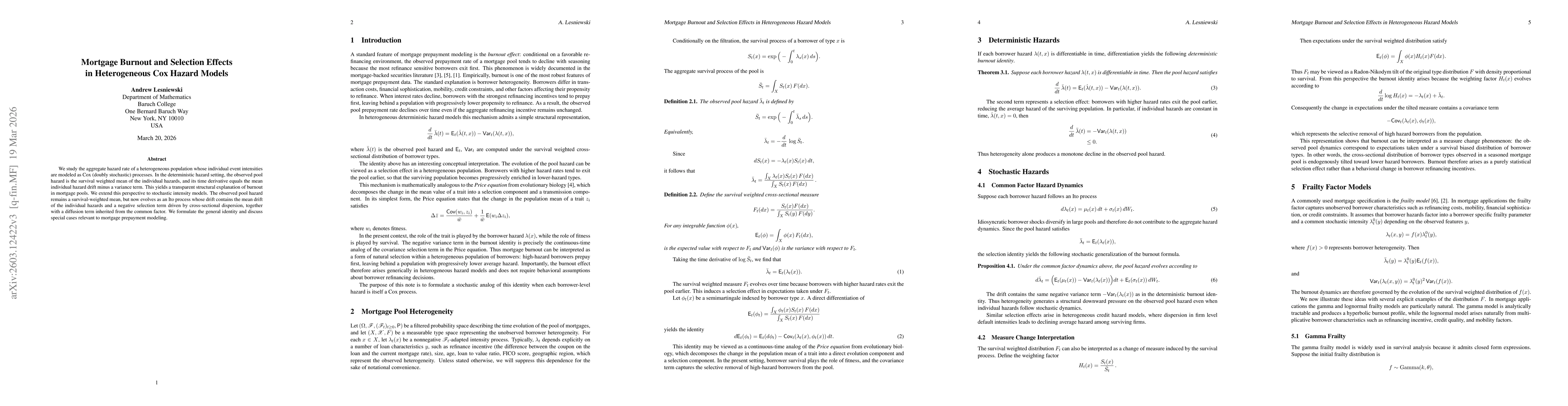 Thumbnail for Mortgage Burnout and Selection Effects in Heterogeneous Cox Hazard Models