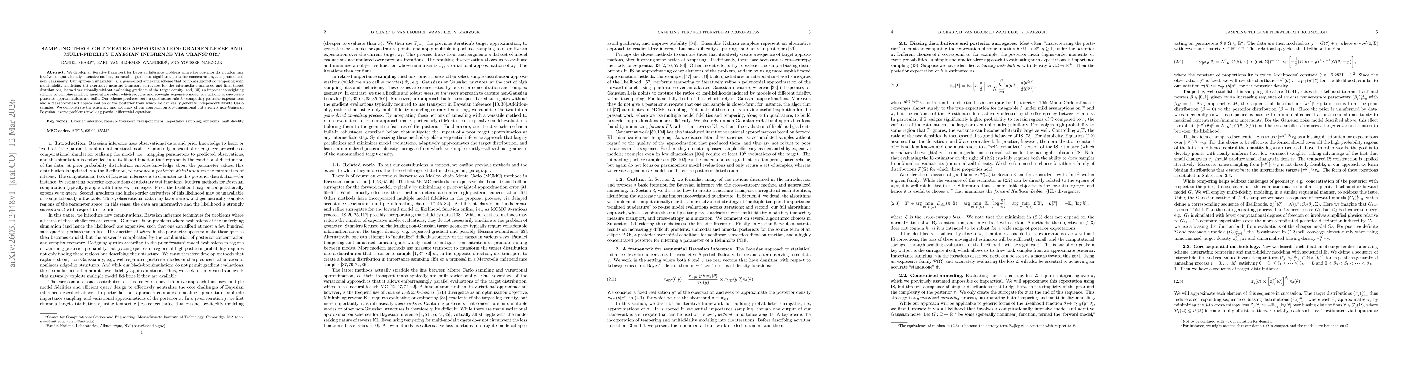 Thumbnail for Sampling through iterated approximation: Gradient-free and multi-fidelity Bayesian inference via transport