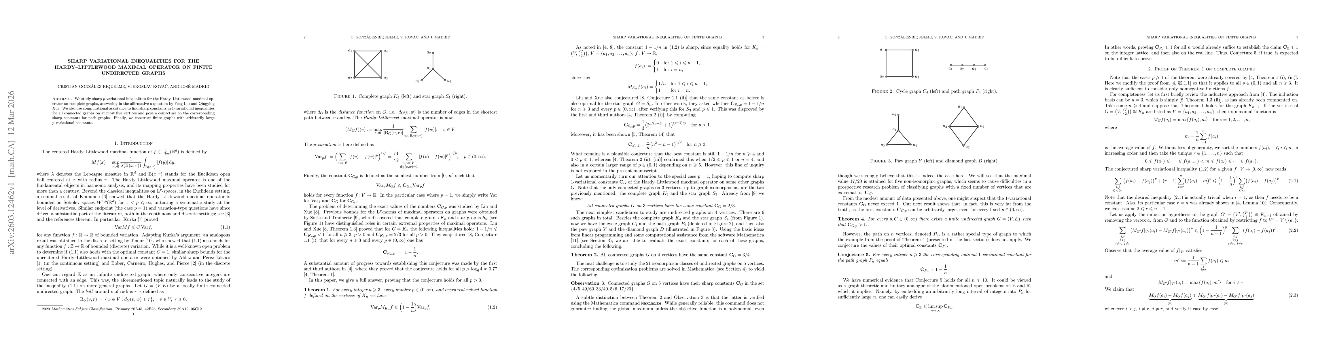Thumbnail for Sharp variational inequalities for the Hardy-Littlewood maximal operator on finite undirected graphs