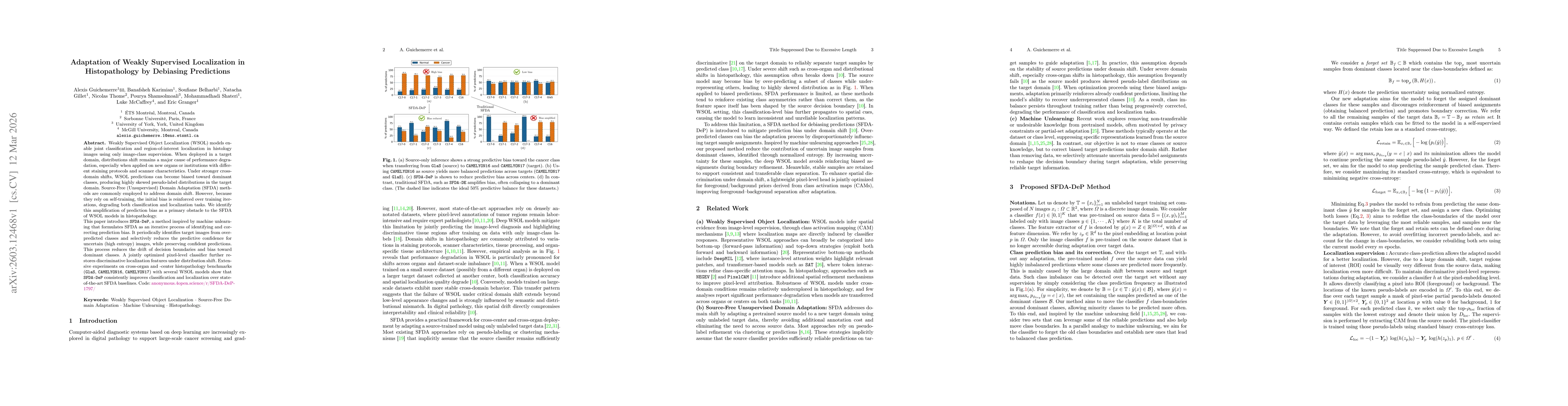 Thumbnail for Adaptation of Weakly Supervised Localization in Histopathology by Debiasing Predictions