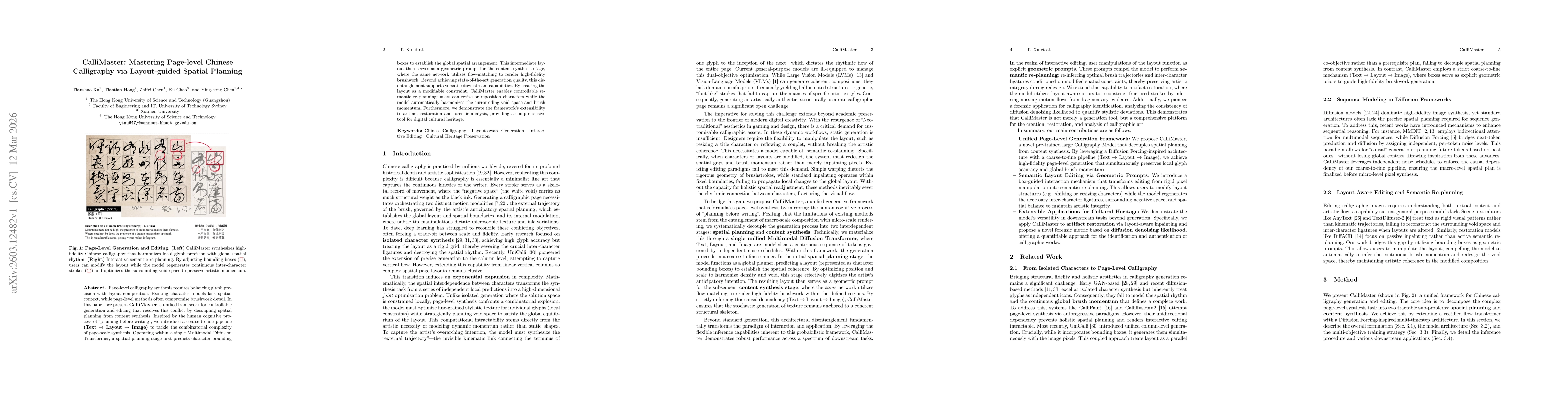 Thumbnail for CalliMaster: Mastering Page-level Chinese Calligraphy via Layout-guided Spatial Planning