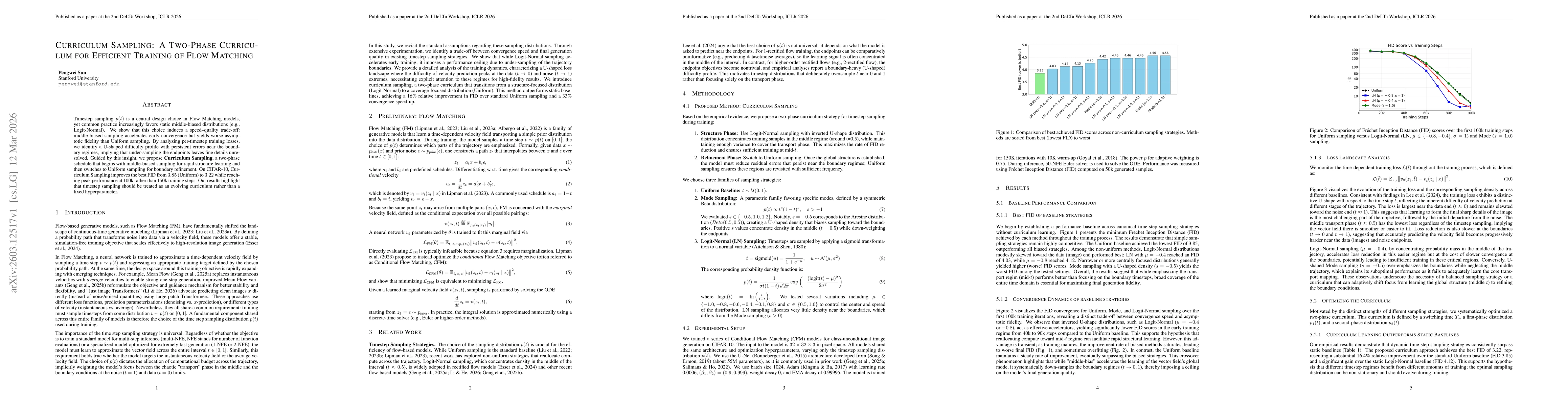 Thumbnail for Curriculum Sampling: A Two-Phase Curriculum for Efficient Training of Flow Matching